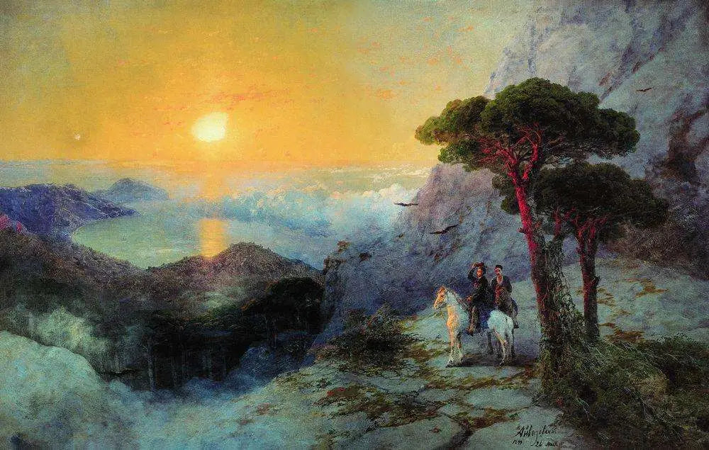 Alexandre Pouchkine au sommet d’Aï-Petri au lever du soleil - Ivan Aïvazovski - Alpha Reproduction