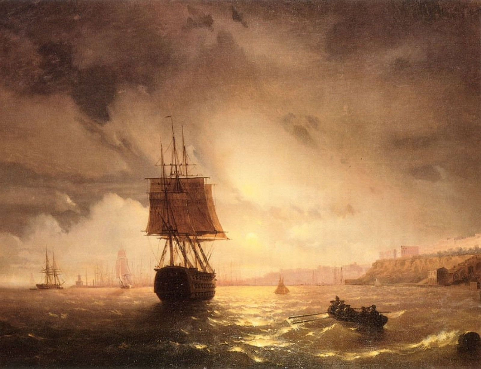 Le port d'Odessa sur la mer Noire - Ivan Aïvazovski