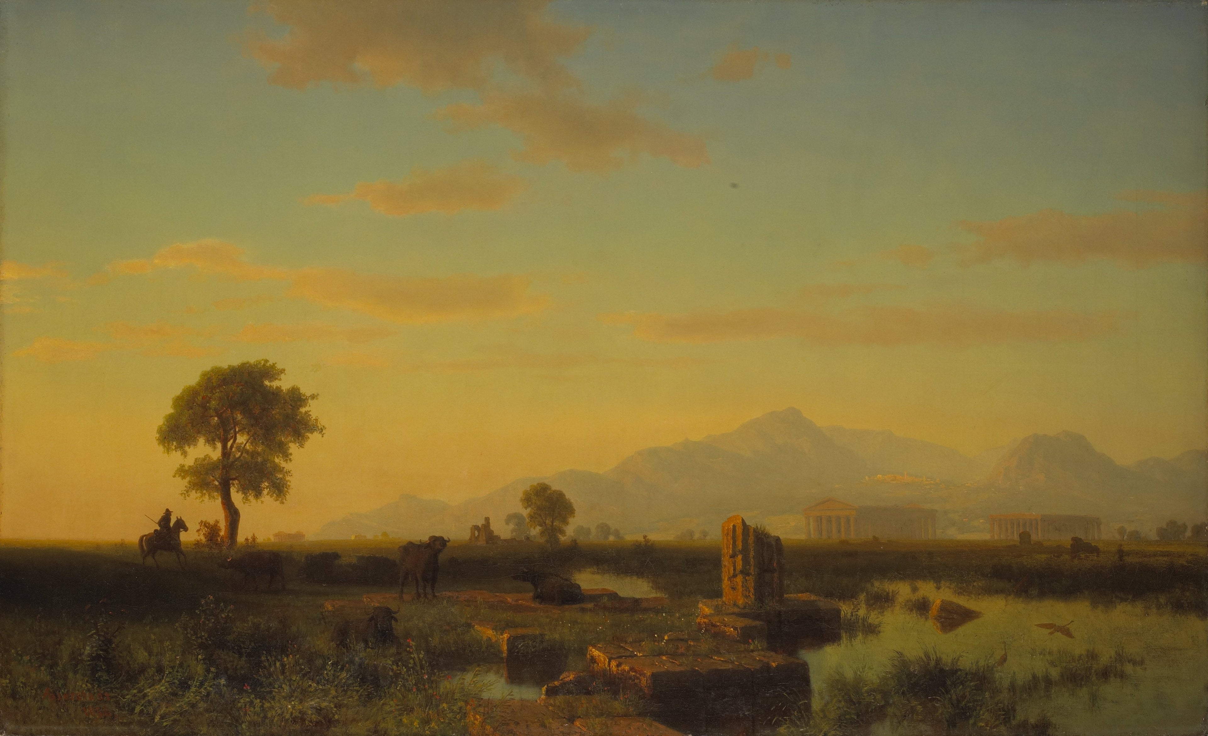 Ruines de Paestum - Albert Bierstadt