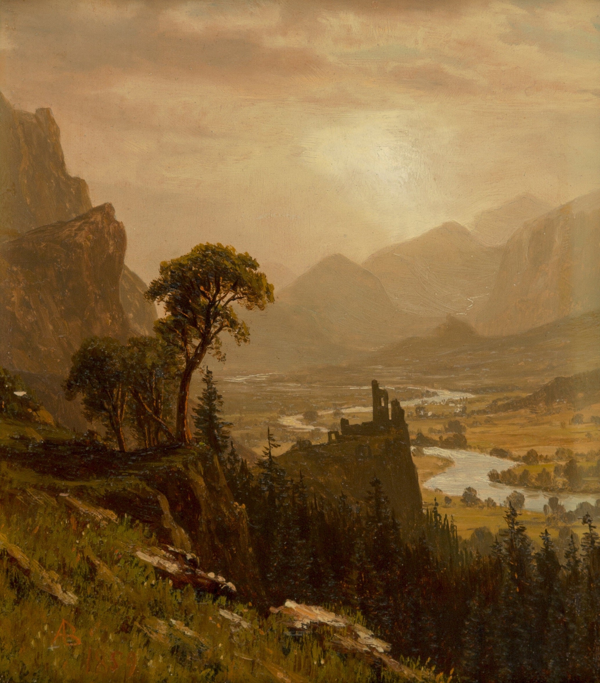 Coucher de soleil sur la montagne - Albert Bierstadt