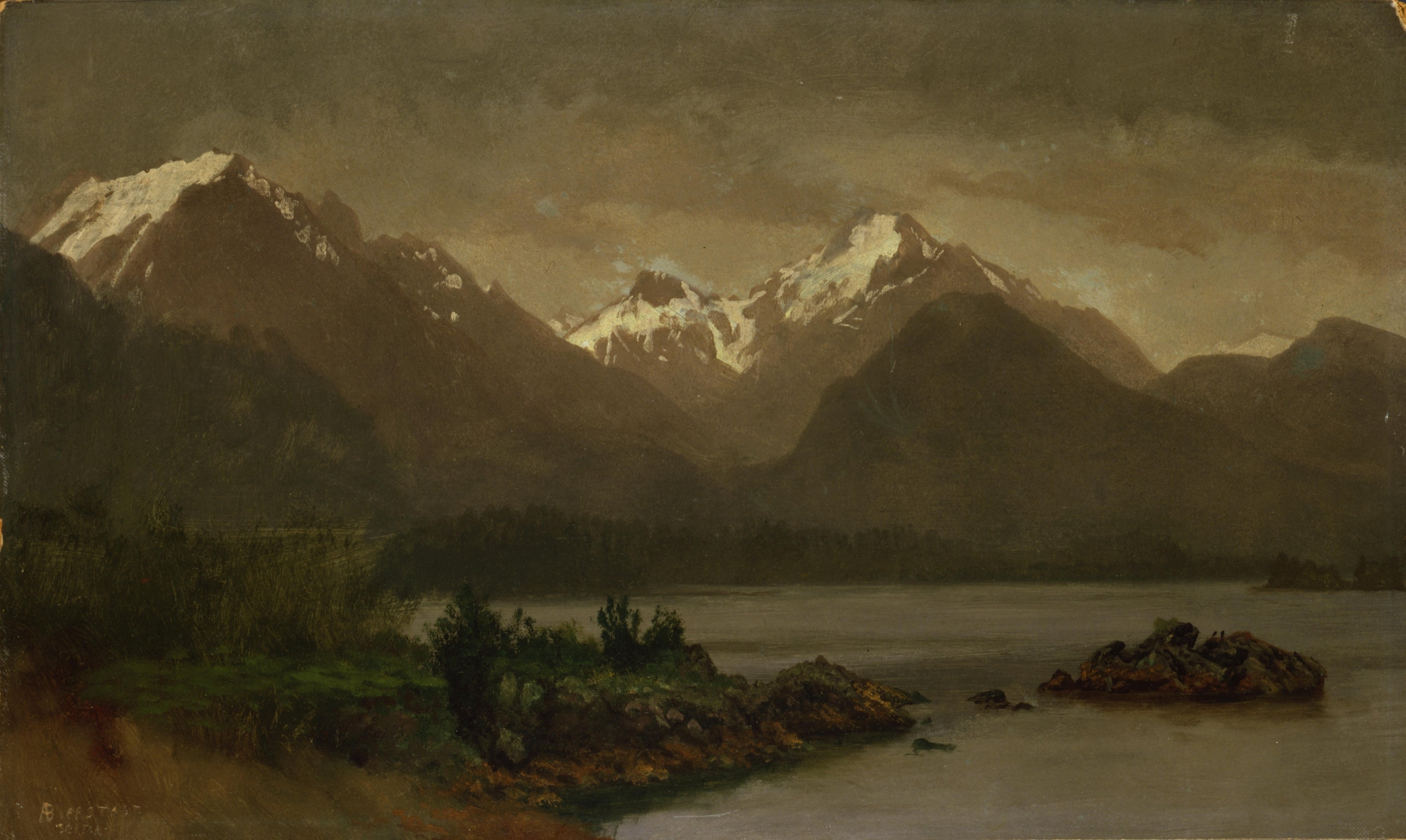 Sans titre (Montagnes et lac) - Albert Bierstadt