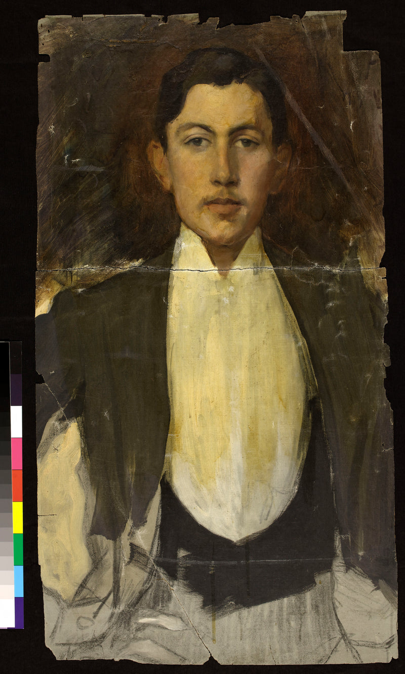 Portrait de Marcel Bing (2 fragments avant restauration) - Albert Besnard