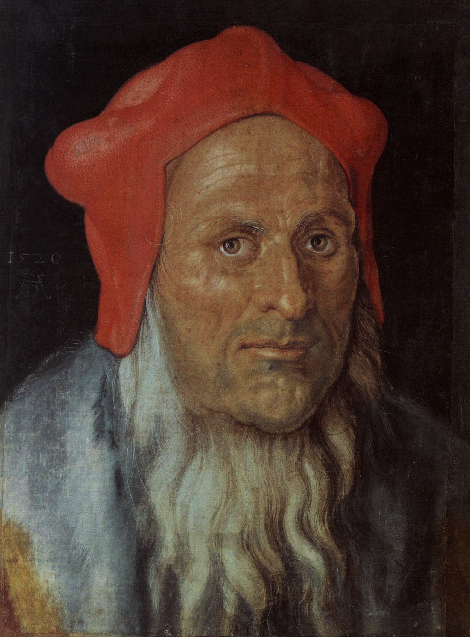 Tête de vieillard coiffée d'un bonnet rouge - Albrecht Dürer