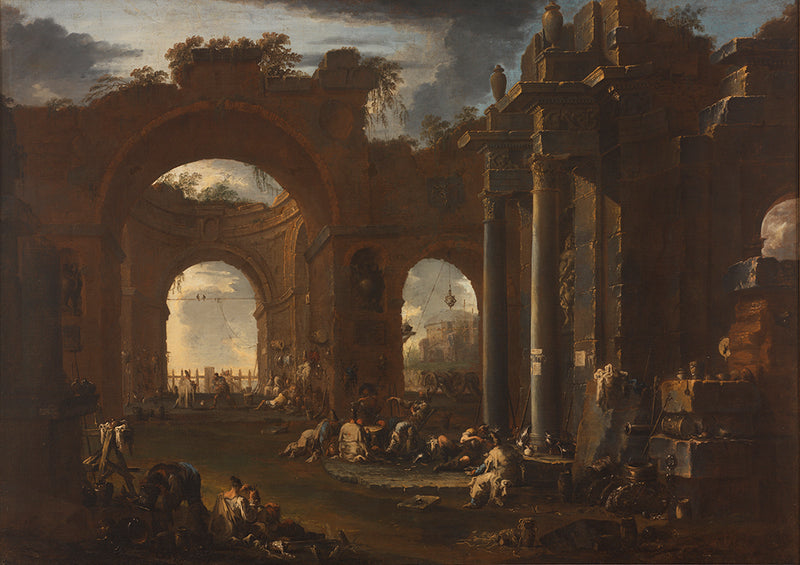 Arsenal dans une basilique en ruines - Alessandro Magnasco