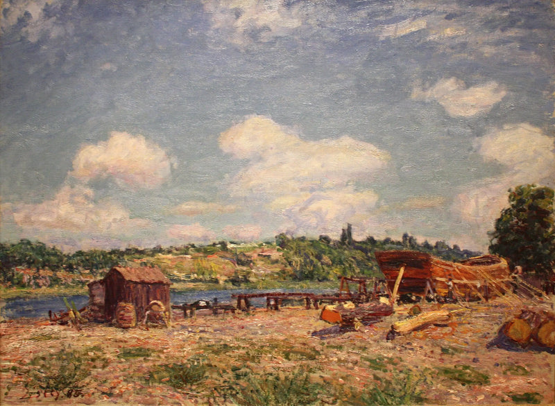 Saint-Mammès'teki Gemi İnşaatı - Alfred Sisley