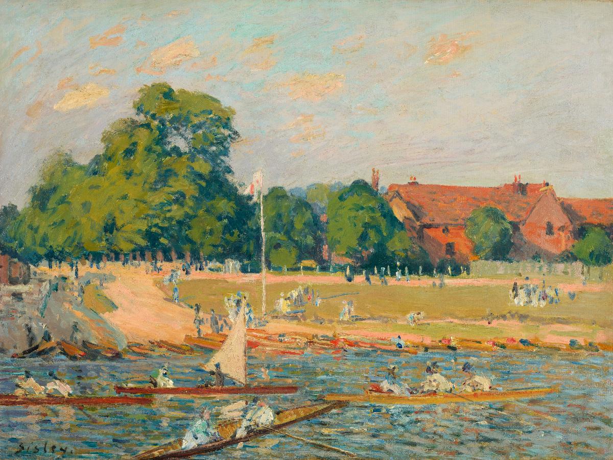 Reproduction du tableau « Les régates à Hampton Court - Alfred Sisley » par Alpha Reproduction en peinture à l’huile