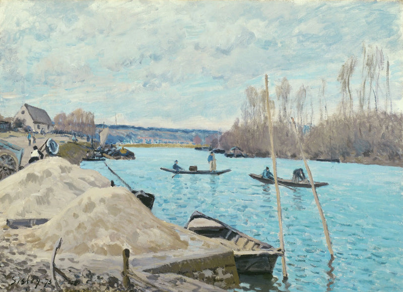 Port-Marly'de Seine, kum yığını - Alfred Sisley