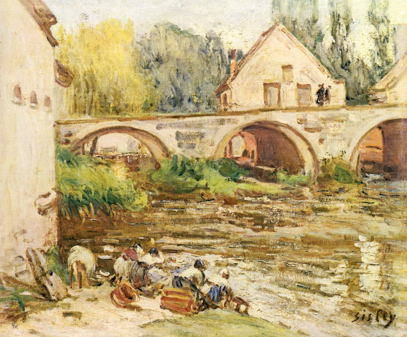 Moret'teki Çamaşırcılar - Alfred Sisley