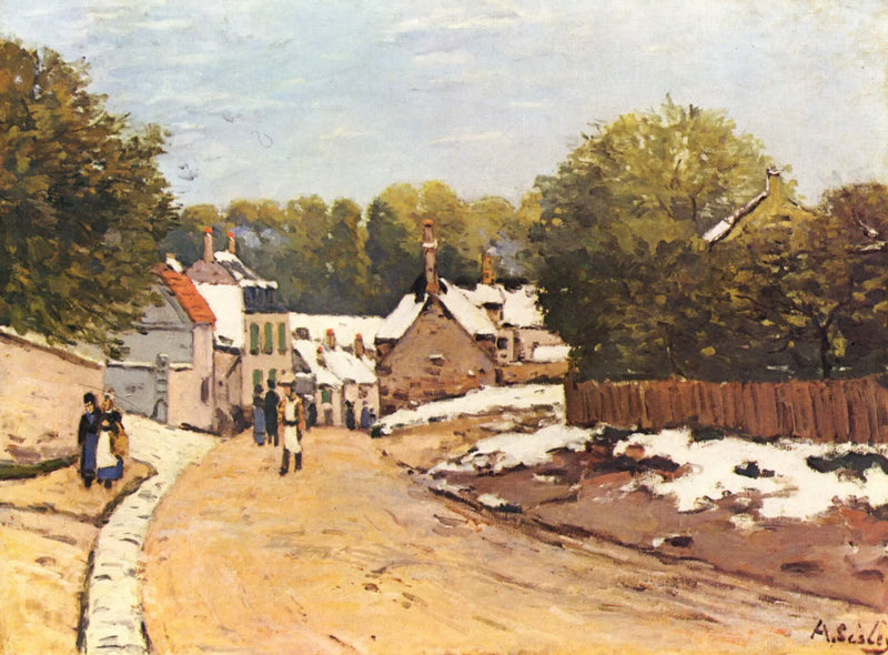 Louveciennes'de İlk Karlar - Alfred Sisley