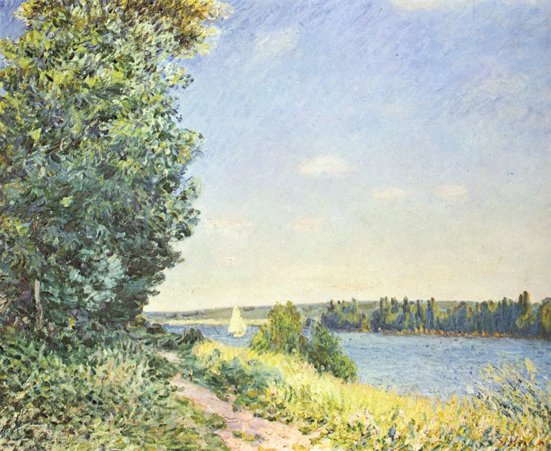 Normandiya, su kenarındaki patika, akşam Sahurs'ta - Alfred Sisley