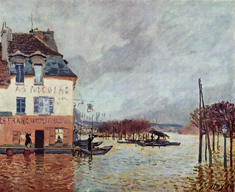 Port-Marly'deki Sel - Alfred Sisley