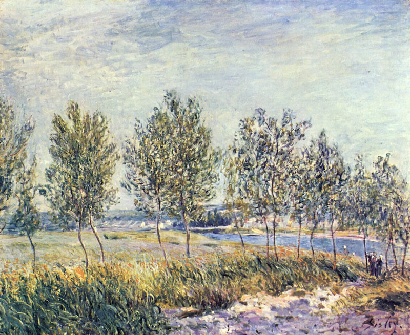 Bir Nehrin Kenarındaki İğde Ağaçları - Alfred Sisley