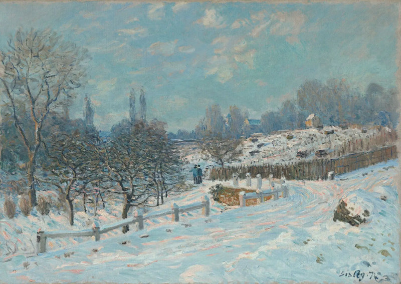Louveciennes Yolu kar etkisi - Alfred Sisley