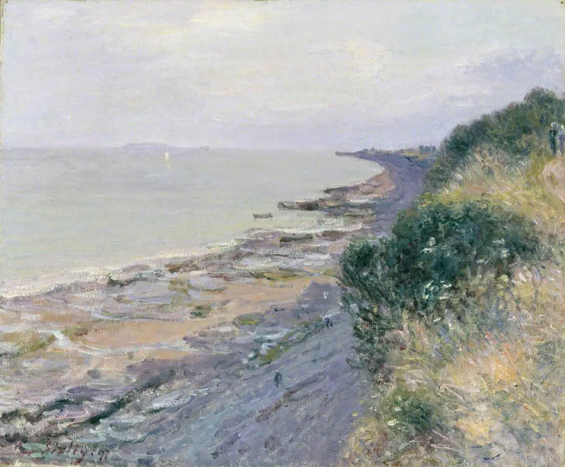 Penarth Kayalığı, akşam, alçak gelgit - Alfred Sisley