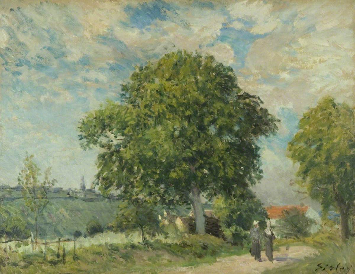 Reproduction du tableau « L'entrée du village - Alfred Sisley » par Alpha Reproduction en peinture à l’huile