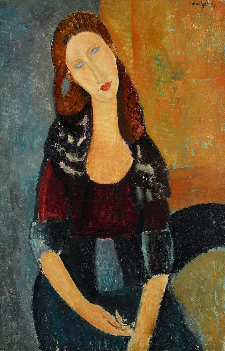Oturan Jeanne Hébuterne - Amedeo Modigliani