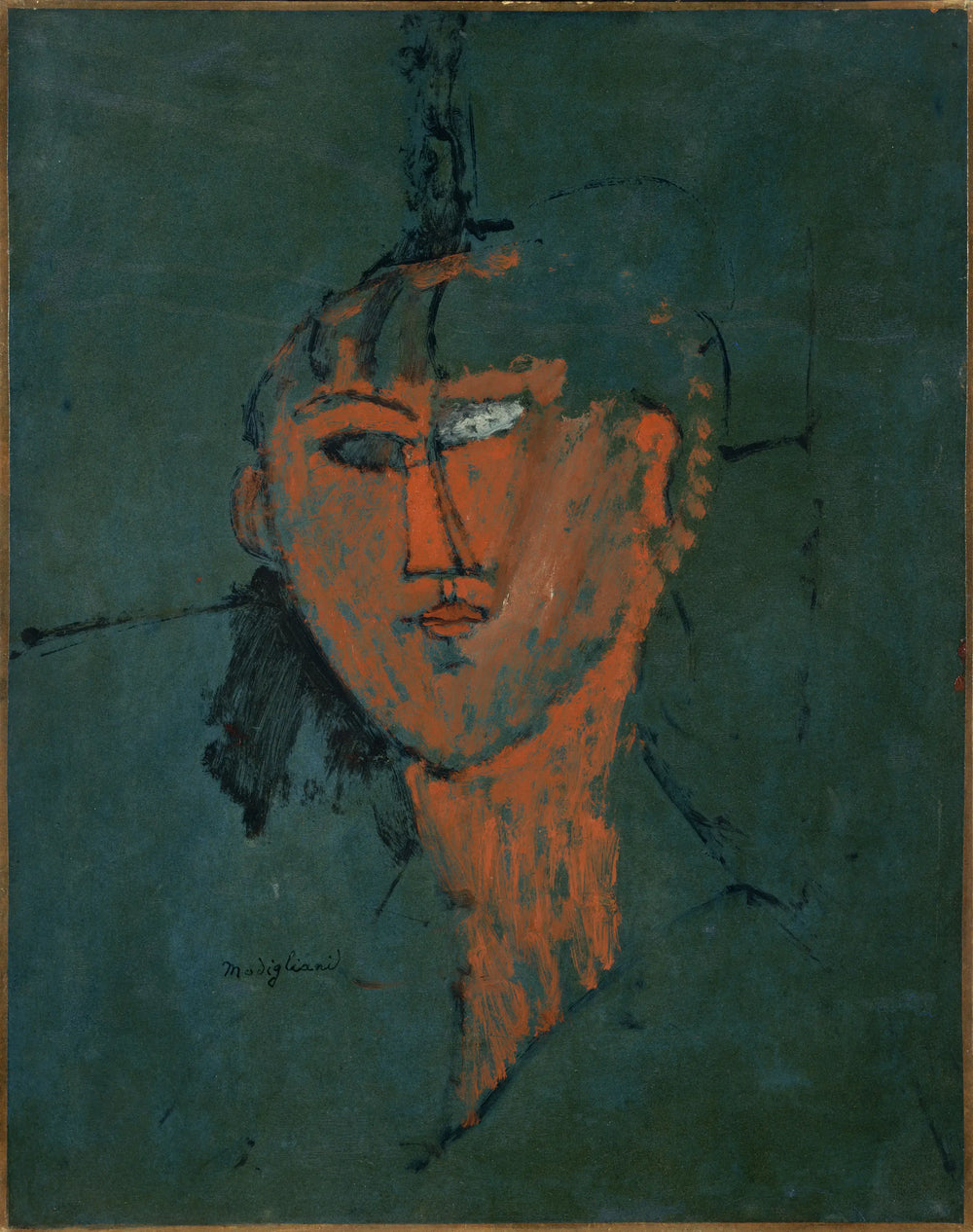 Reproduction du tableau « Tête rouge - Amedeo Modigliani » par Alpha Reproduction en peinture à l’huile