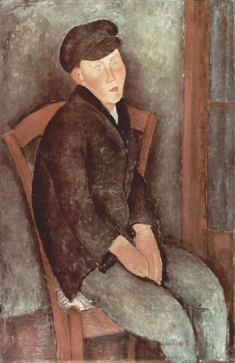 Şapkalı oturan çocuk - Amedeo Modigliani