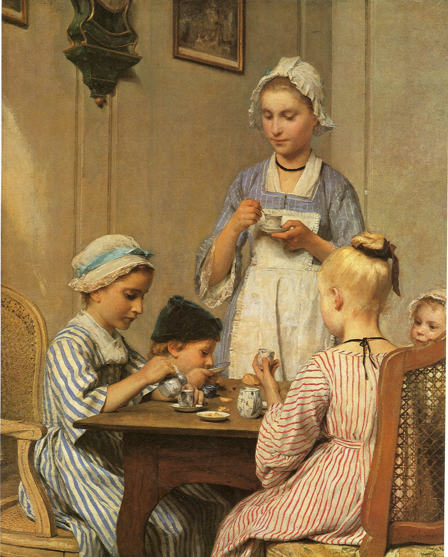 Le Petit Déjeuner des enfants, Albert Anker, 1879, Huile sur toile