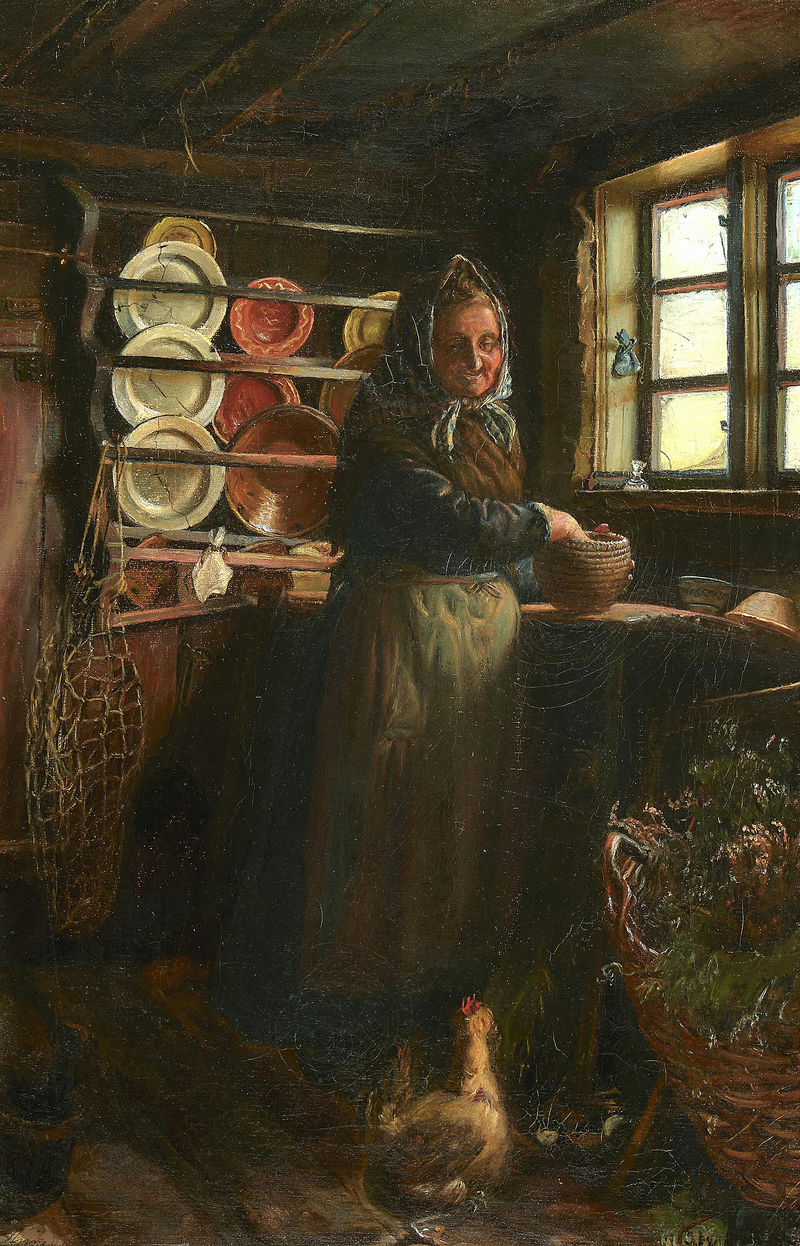 Eski bir kadın mutfağında. - Anna Ancher