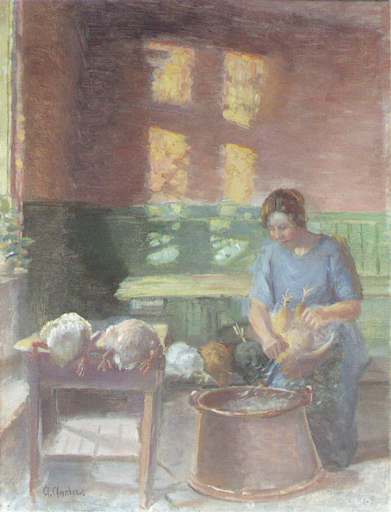 Tavuklar tüyleri yolunmuş - Anna Ancher