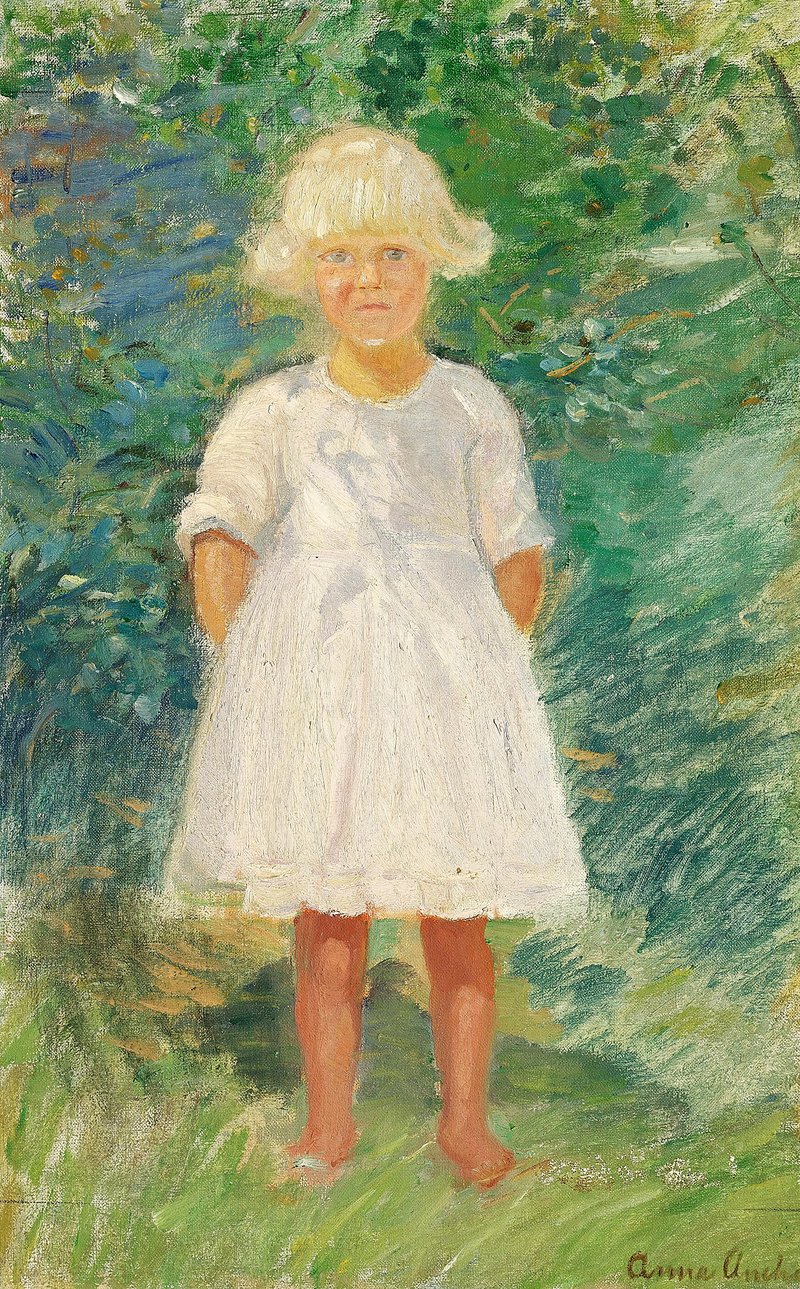 Bir genç kız bahçede. - Anna Ancher