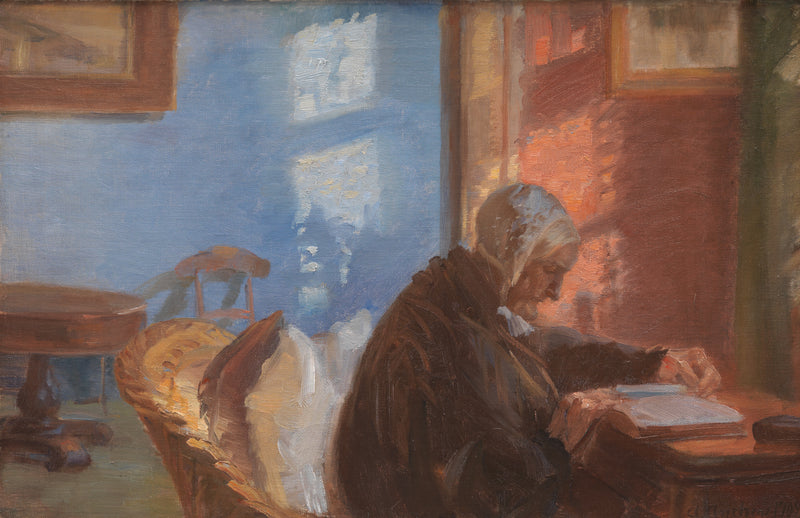 Sanatçı Ane Hedvig Brøndum'un kırmızı odadaki annesi - Anna Ancher