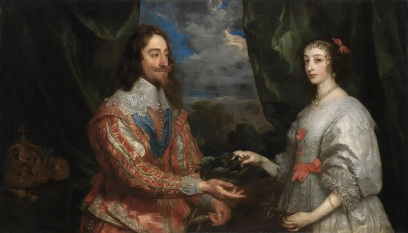 Kral Charles I ve Kraliçe Henriette-Marie Portresi - Antoine van Dyck