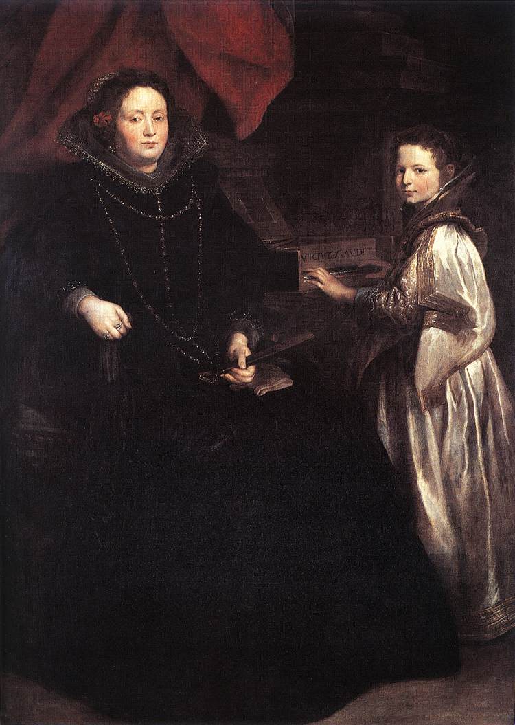 Portrait de Porzia Impériale et de sa fille Maria Francesca - Antoine van Dyck