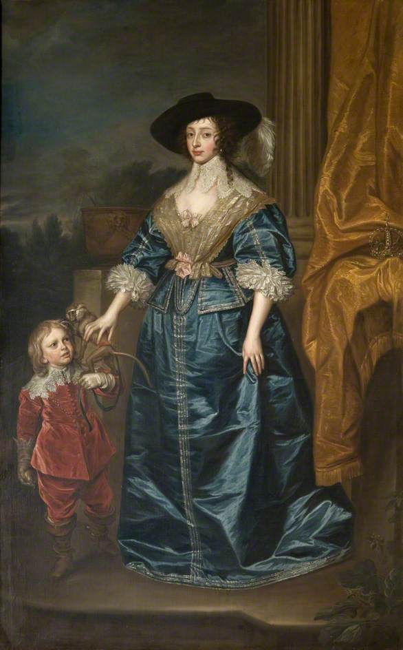 Henrietta Maria (1609–1669), avec le nain, Geoffrey Hudson - Antoine van Dyck