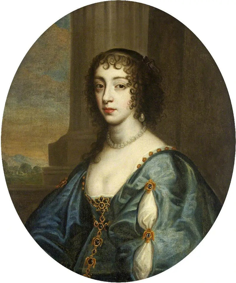 Mavi Bir Hanımefendinin Portresi, Kraliçe Henriette-Marie'ye Göre - Antoine van Dyck