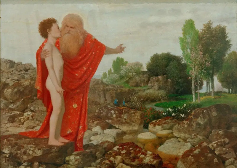 Tanrı Baba Adem'e Cennet'i gösteriyor - Arnold Böcklin