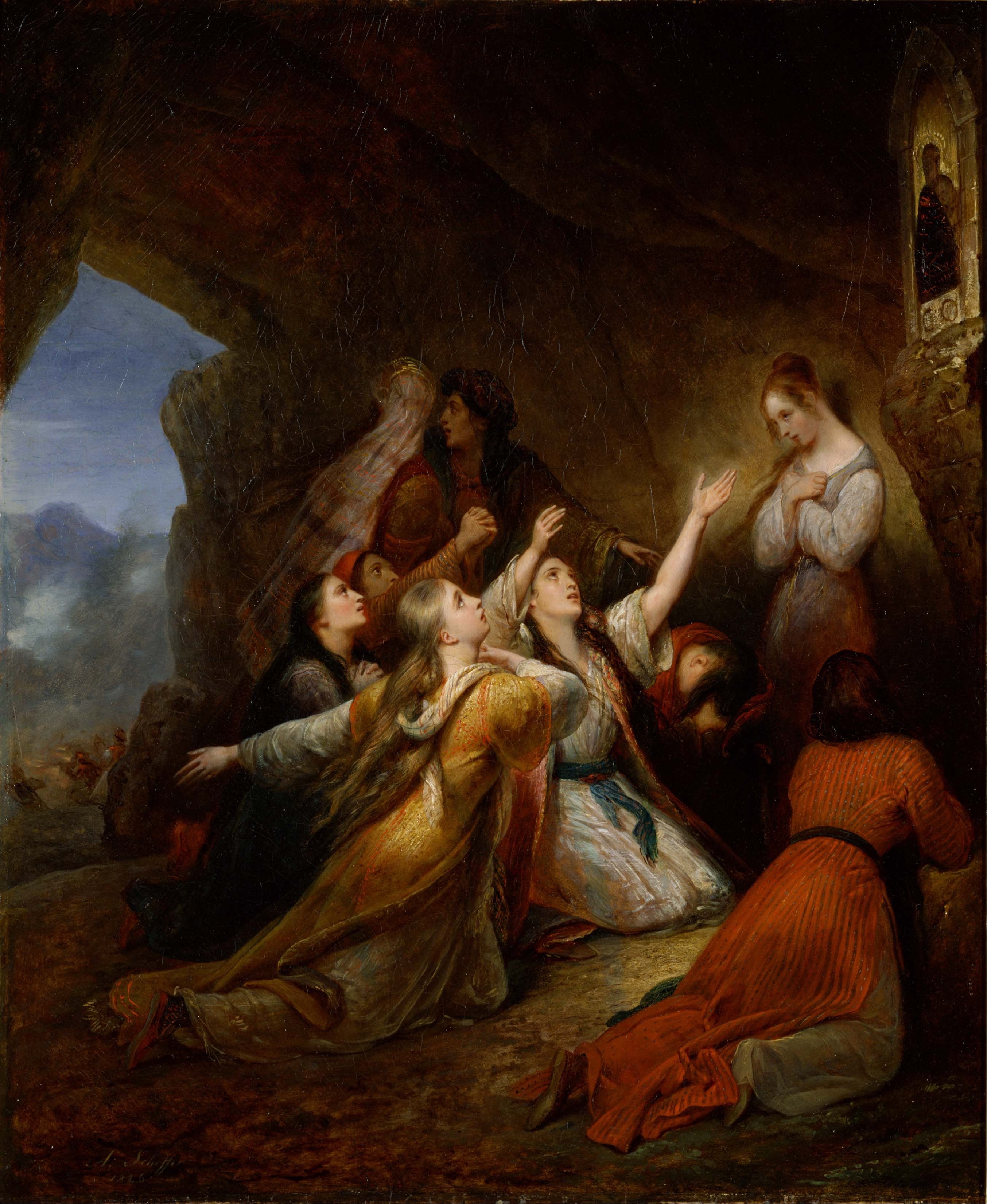 Les femmes grecques implorent l'aide de la Vierge - Ary Scheffer