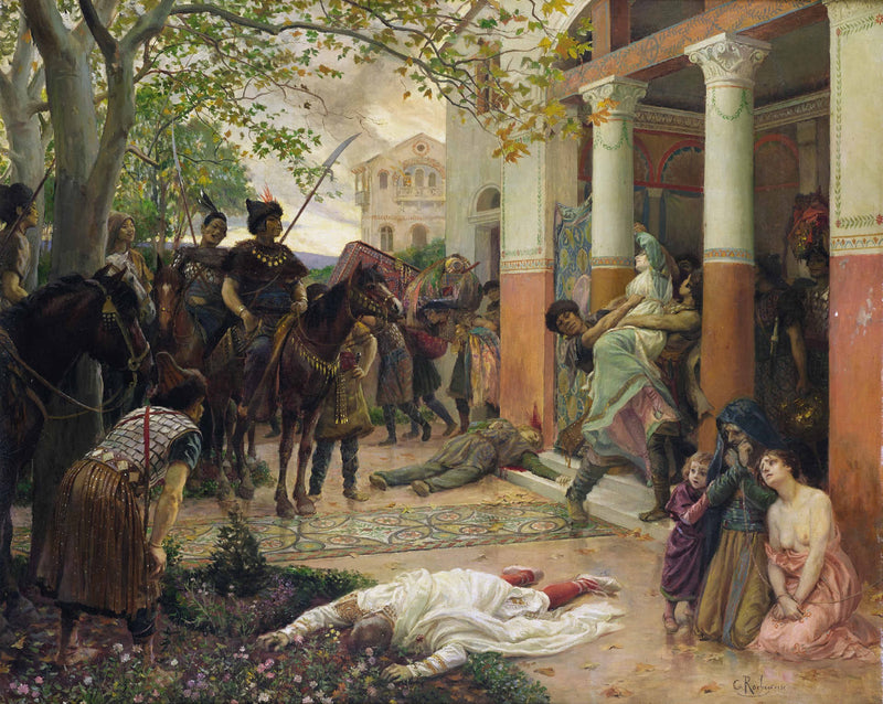 Attila et les Huns, ou l'assaut des Tartares. - Georges-Antoine Rochegrosse