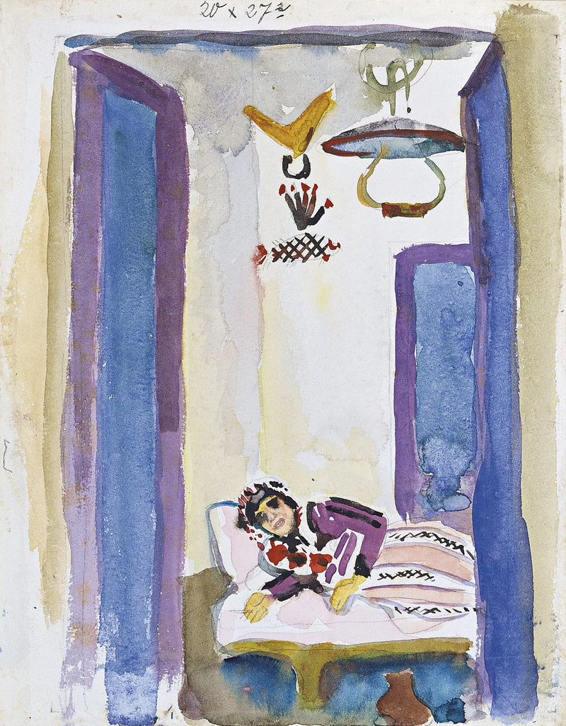 Bir Kanepe Üzerinde Kadın - August Macke
