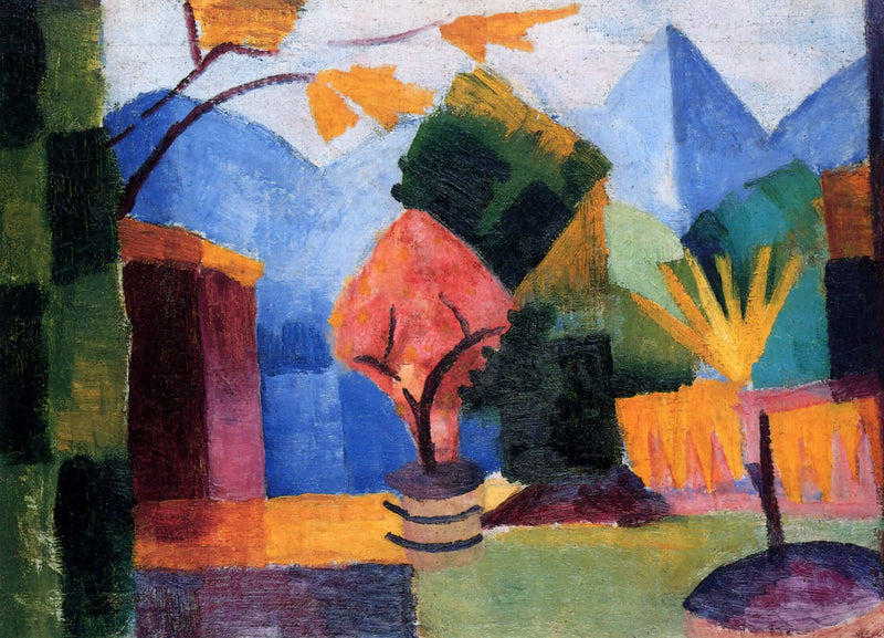 Thun Gölü'nde Bahçe - August Macke