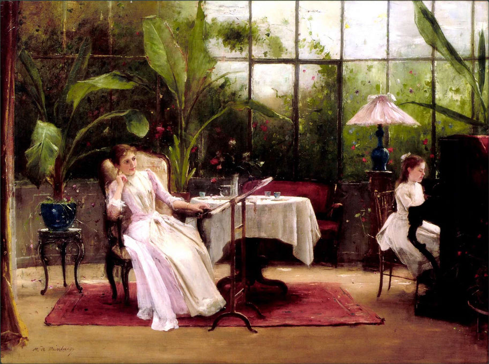 leçon de piano - Mihály Munkácsy