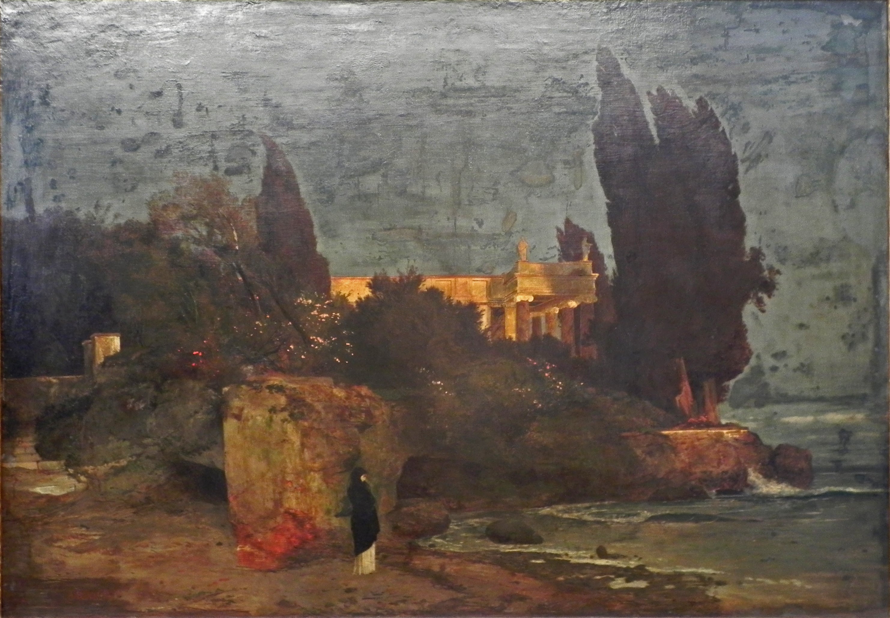 Villa au bord de la mer, version I - Arnold Böcklin