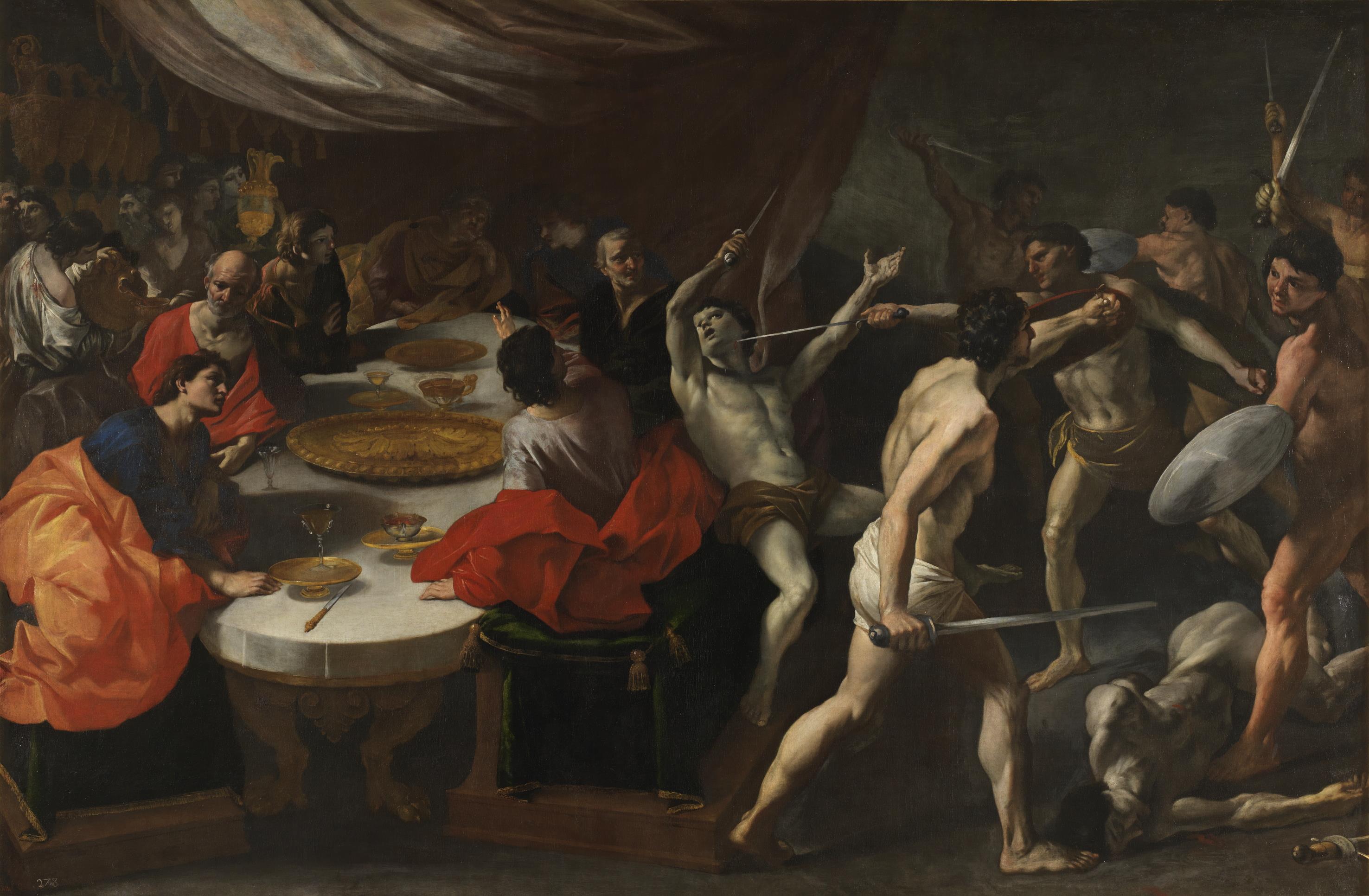 Gladiateurs à un banquet - Giovanni Lanfranco