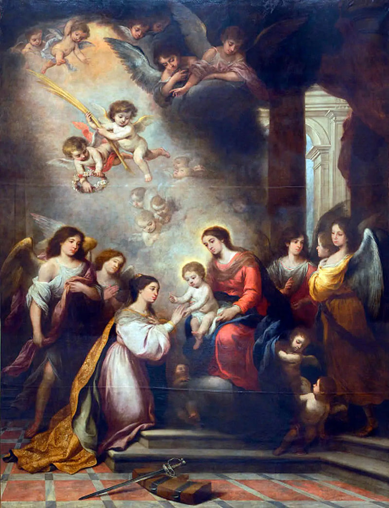 Sainte Catherine'in Gizemli Evliliği - Bartolomé Esteban Murillo