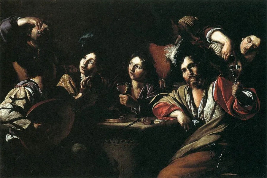 Scène de taverne avec un joueur de luth - Bartolomeo Manfredi