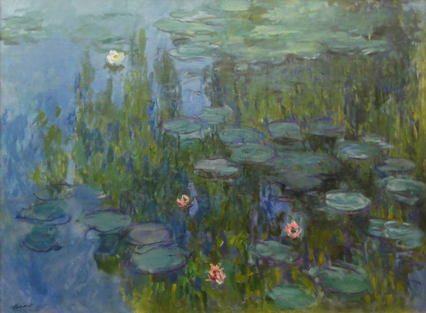 🌿 Derin tonlarda ve çiçek ışığında Nilüferler – Claude Monet