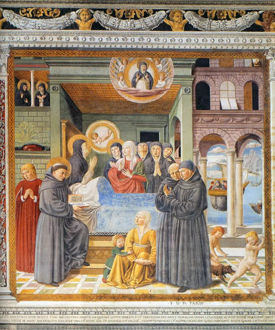 La Mort de sainte Monique (scène 13 mur sud) - Benozzo Gozzoli - Alpha Reproduction