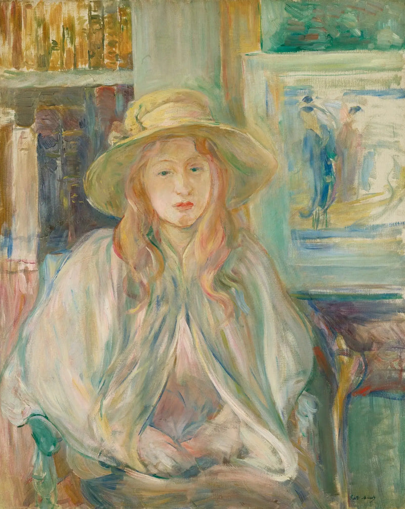 Hasır Şapka ile Filet - Berthe Morisot