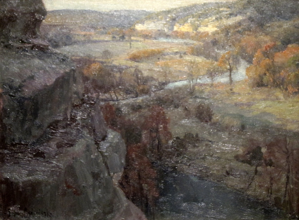 Falaises sur la rivière Guadalupe à 27 kilomètres au-dessus de Kerrville Texas - Julian Onderdonk - Alpha Reproduction