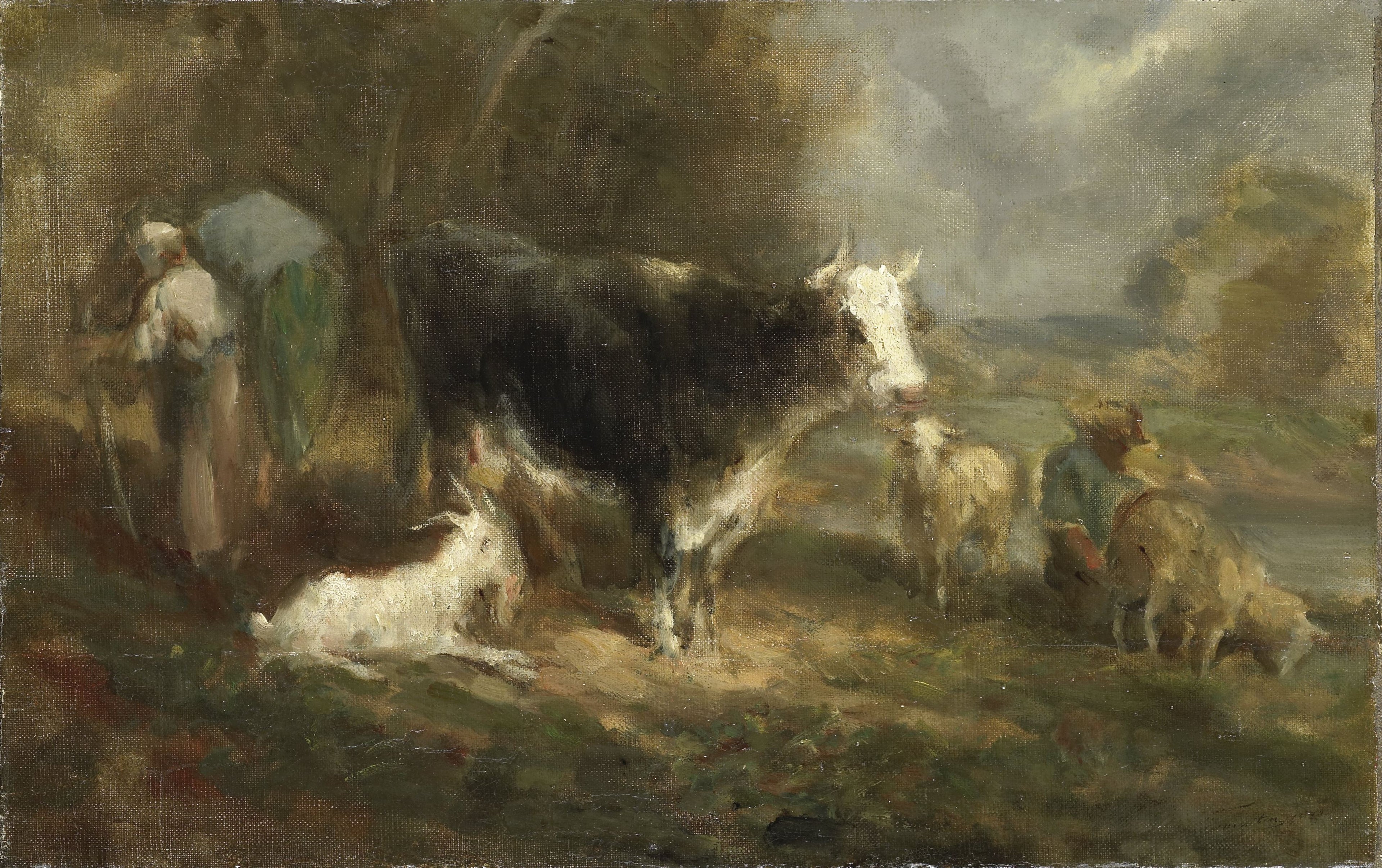 Basse-cour avec le bétail - Eugène Fromentin