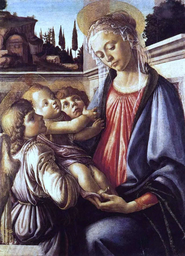 Çocuklu Meryem ve İki Melek - Sandro Botticelli