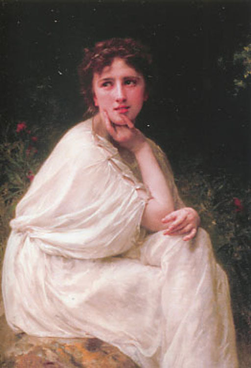 Reproduction du tableau « Méditation - Bouguereau » par Alpha Reproduction en peinture à l’huile