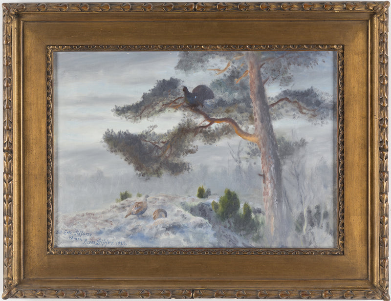 Grand tétras mâle avec des poules - Bruno Liljefors