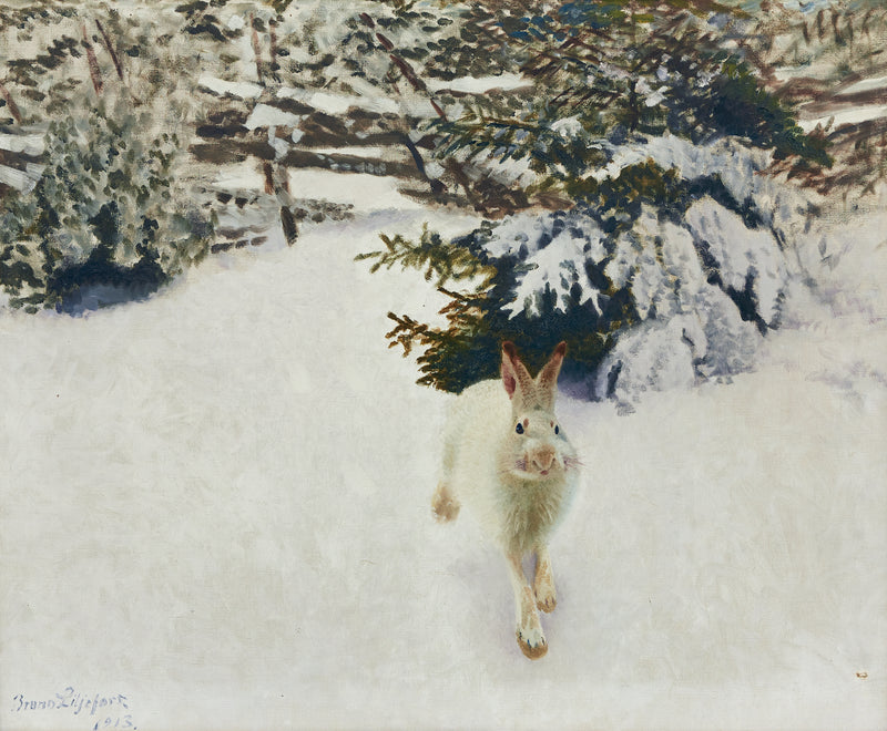 Lièvre dans un paysage hivernal - Bruno Liljefors